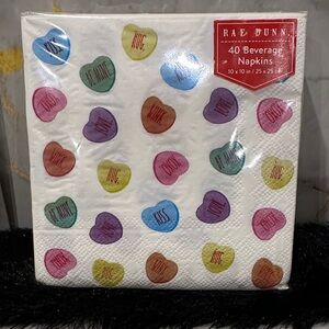 Rae Dunn Valentine conversation Heart Beverage Napkins